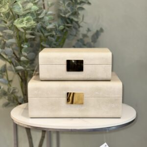 Set de cajas decorativas beige lujo