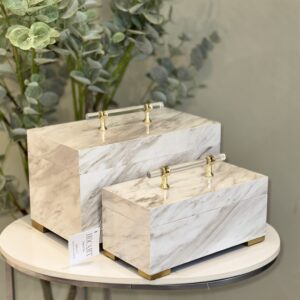 Set cajitas decorativas estilo mármol.