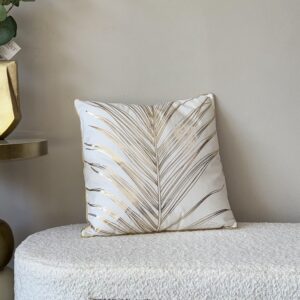 Cojín diseño hoja dorada 45x45 cm
