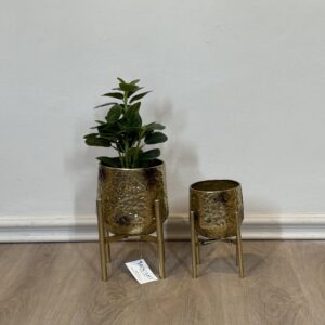 Maceteras pequeñas golden martilladas