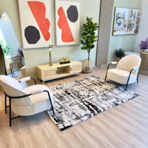 Alfombra Hatay collection marfil ébano 160 x 210 cm