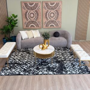 Alfombra Livabliss siyah star negro marfil 200 x 280 cm