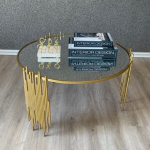 Mesa de centro glam dorada