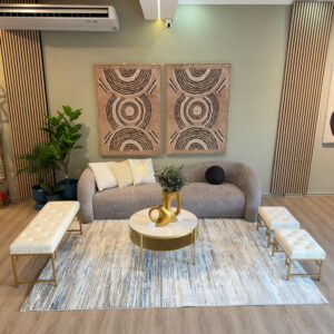 Alfombra Livabliss mood stria stripe plata azulada 200 x 280 cm