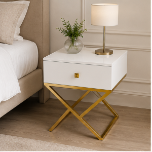 Mesa de noche prism blanca