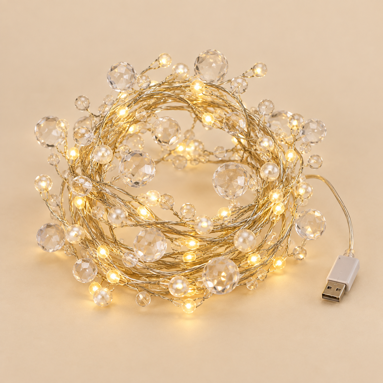 Guirnalda LED Ghirlanda di Luce sobre fondo beige