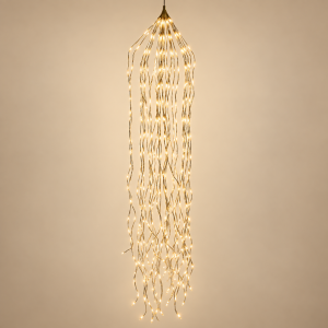Cortina de 736 luces Rideau Lumineux sobre fondo beige