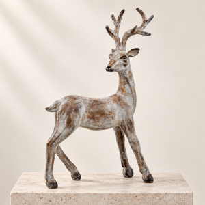 Venado estilo vintage Cerf Rustique, vista frontal