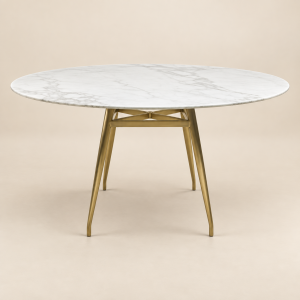 Mesa Table Marbrée sobre fondo beige