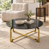 Mesa Onyx ambientada con sillón