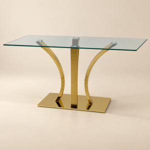 Mesa de comedor Table Diaphane sobre fondo beige