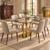 Table Diaphane ambientada con seis sillas