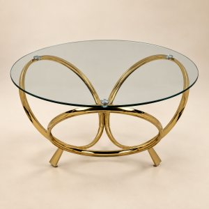 Mesa Anneaux Dorés sobre fondo beige