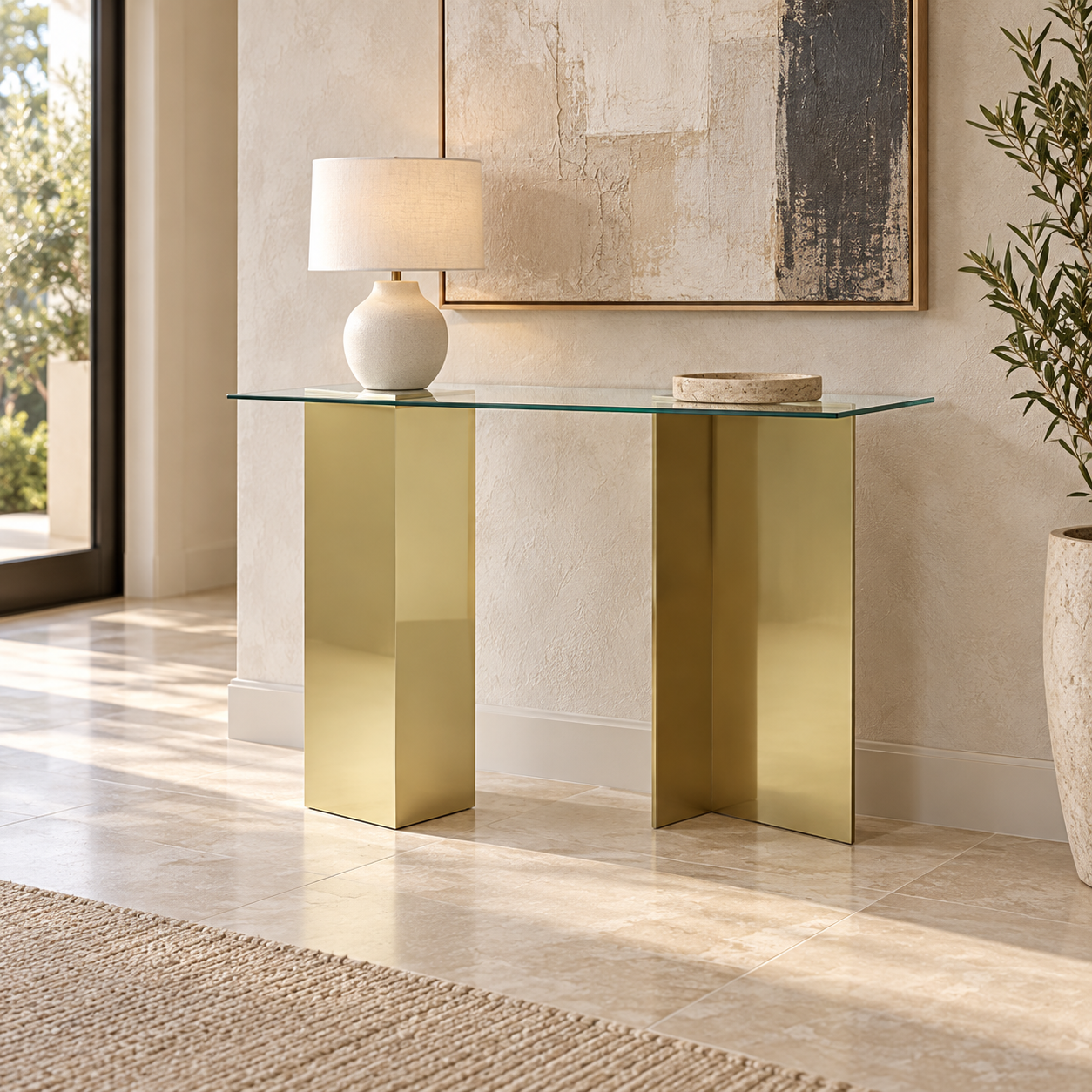 Consola — Console Verrière ambientada en recibidor