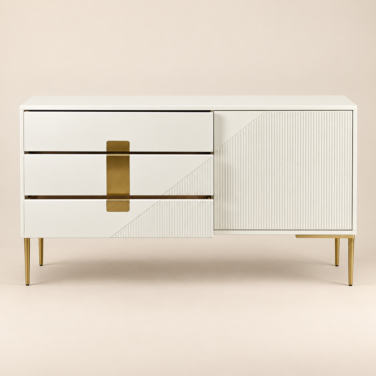 Buffetera — Commode Lactée sobre fondo beige
