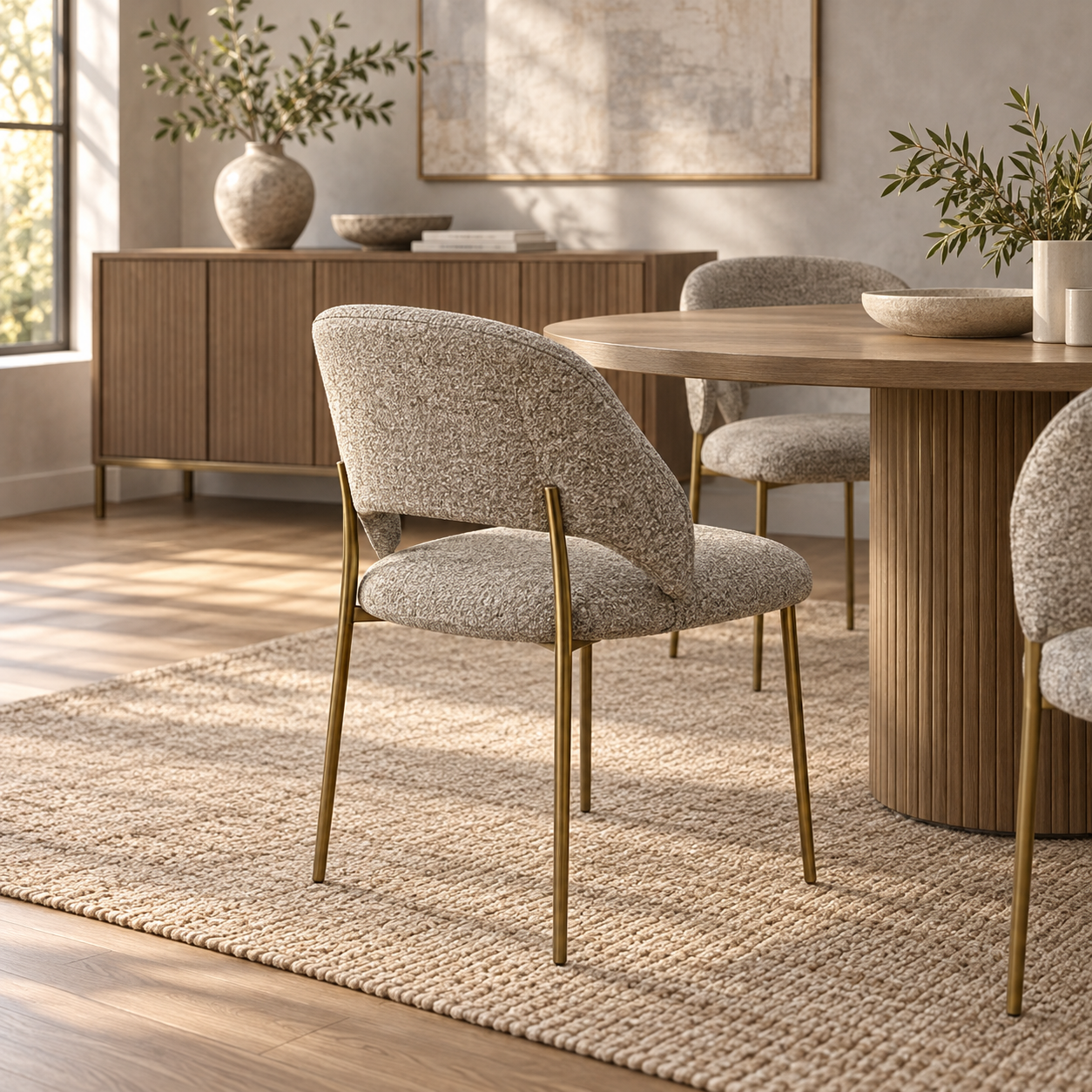 Silla — Fauteuil Taupe en una segunda ambientación