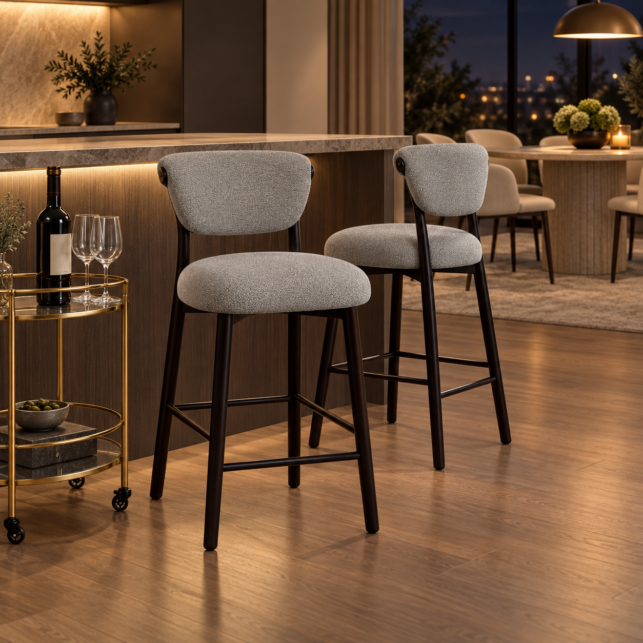Silla bar (gris) — Tabouret Ardoise en una segunda ambientación