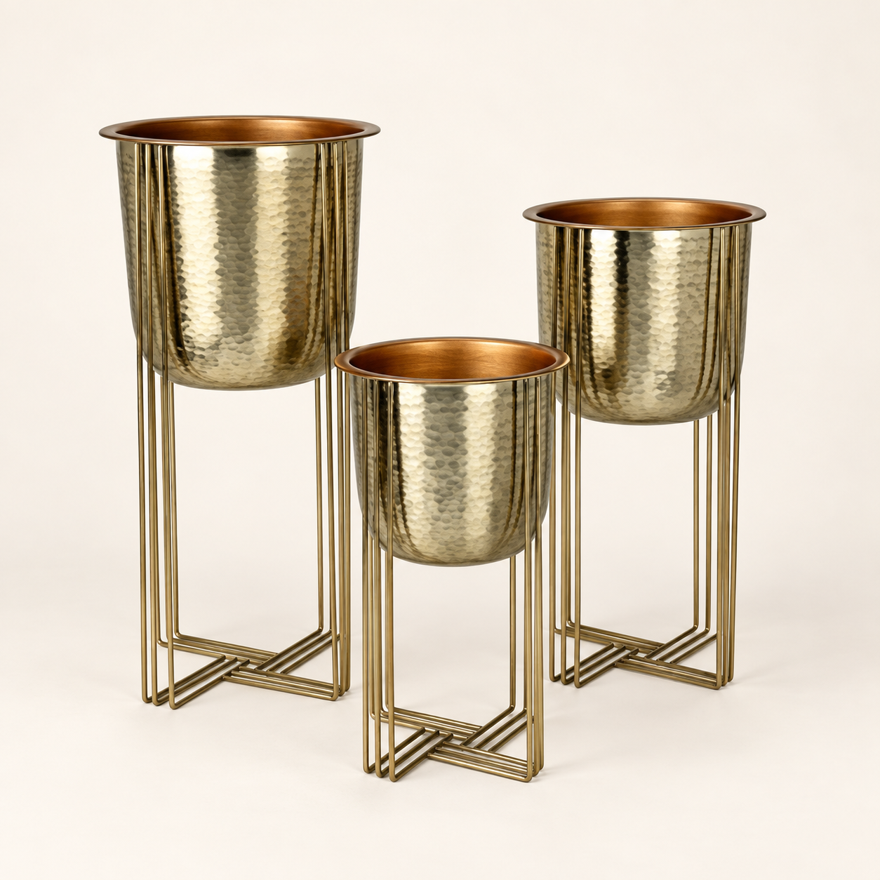 Juego de 3 potes Trio Sur Pied sobre fondo beige