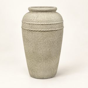 Pote urna piedra alta Vase Sablé sobre fondo beige