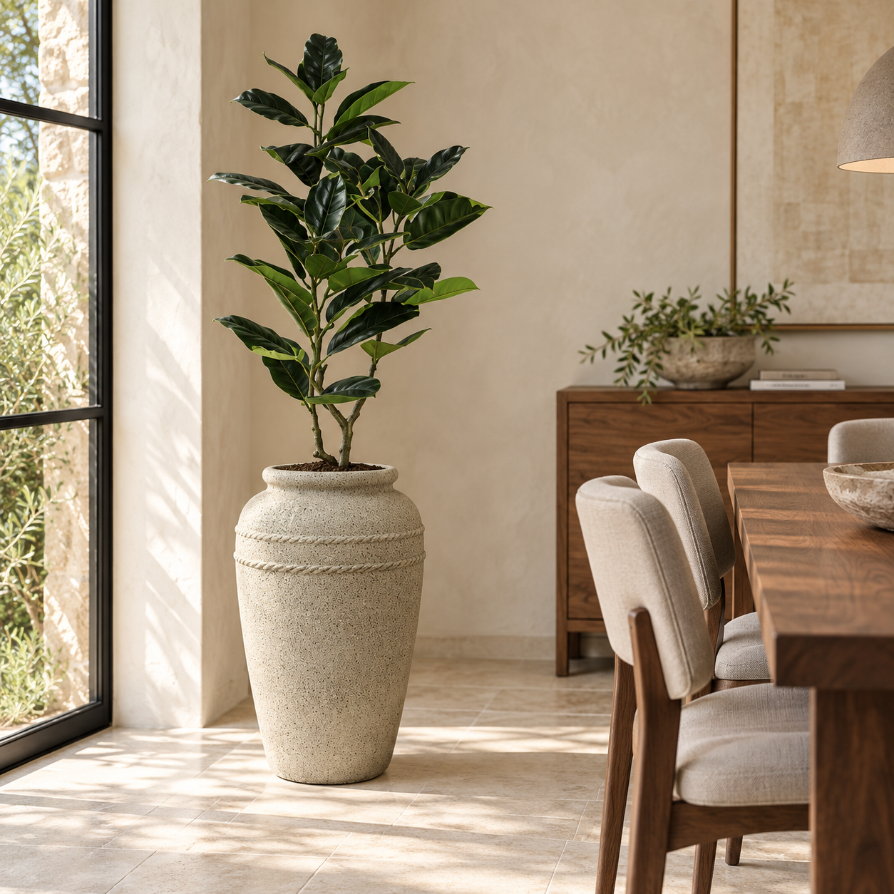 Vase Sablé con planta en comedor