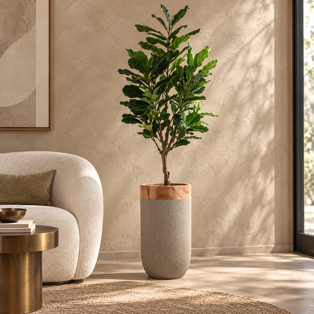 Vase Ocre ambientado en sala