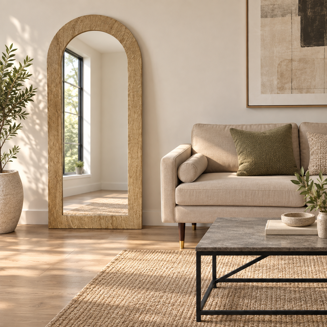 Espejo — Voûte Boisée ambientado con muebles de la colección