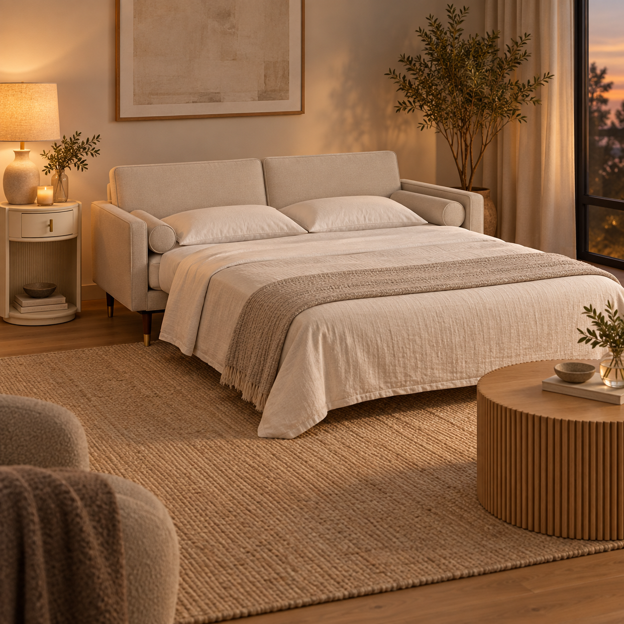 Sofá cama — Settee Tourterelle en una segunda ambientación