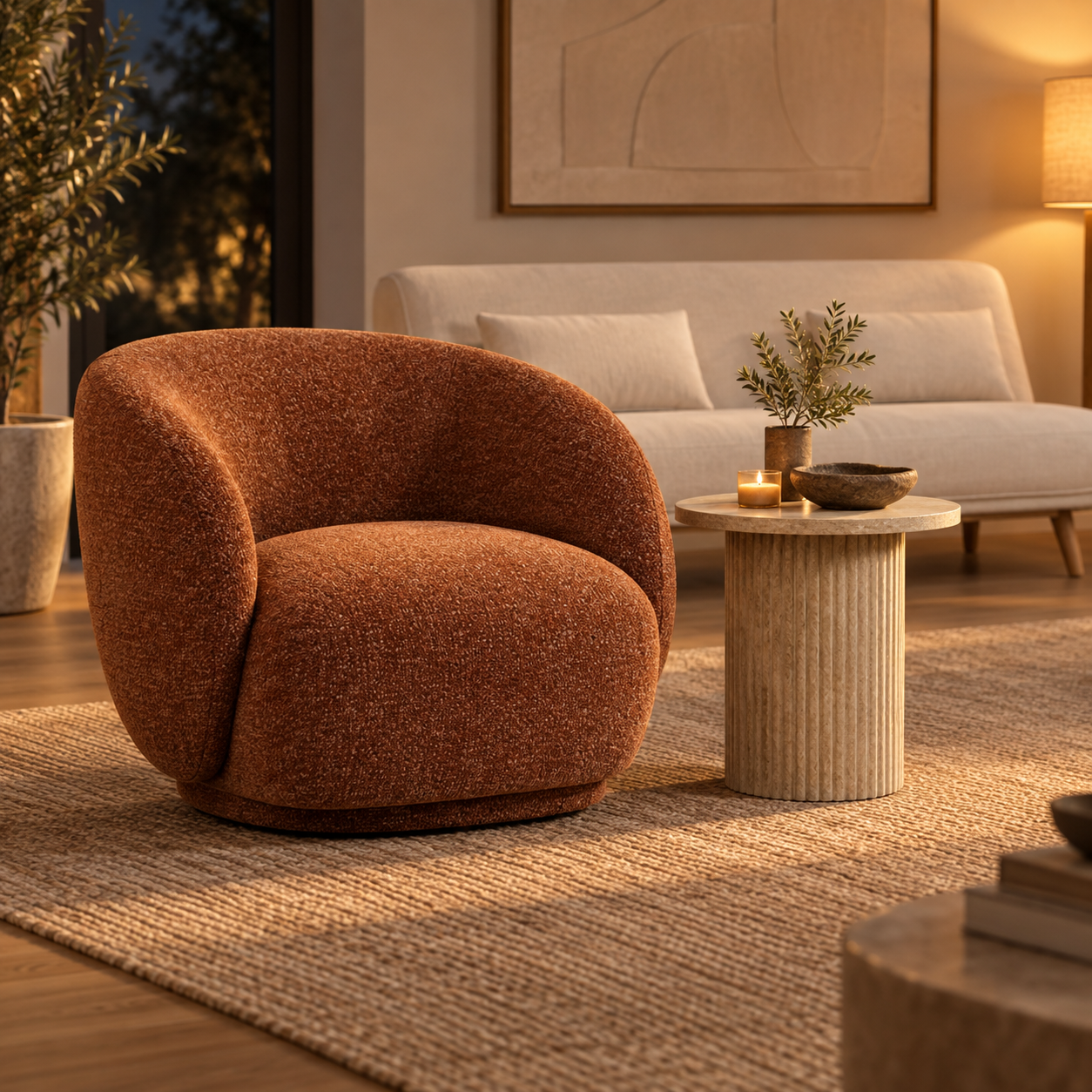 Poltrona swivel — Rotative Brique en una segunda ambientación