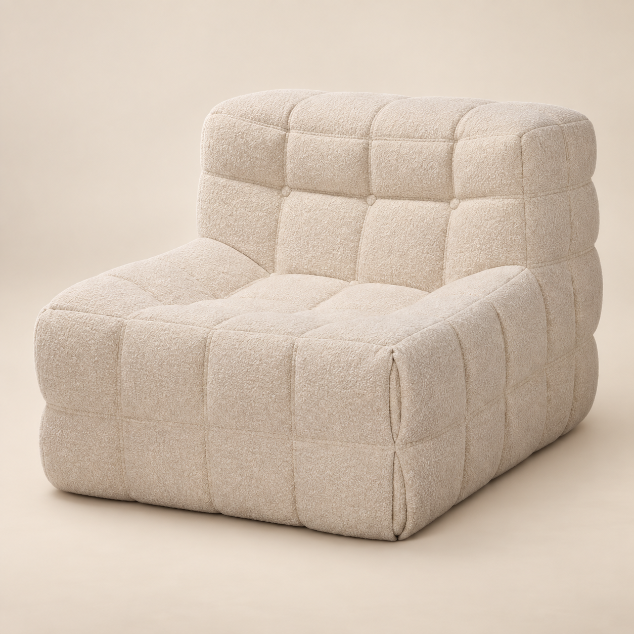Sofá modular Assise Bouclette sobre fondo beige