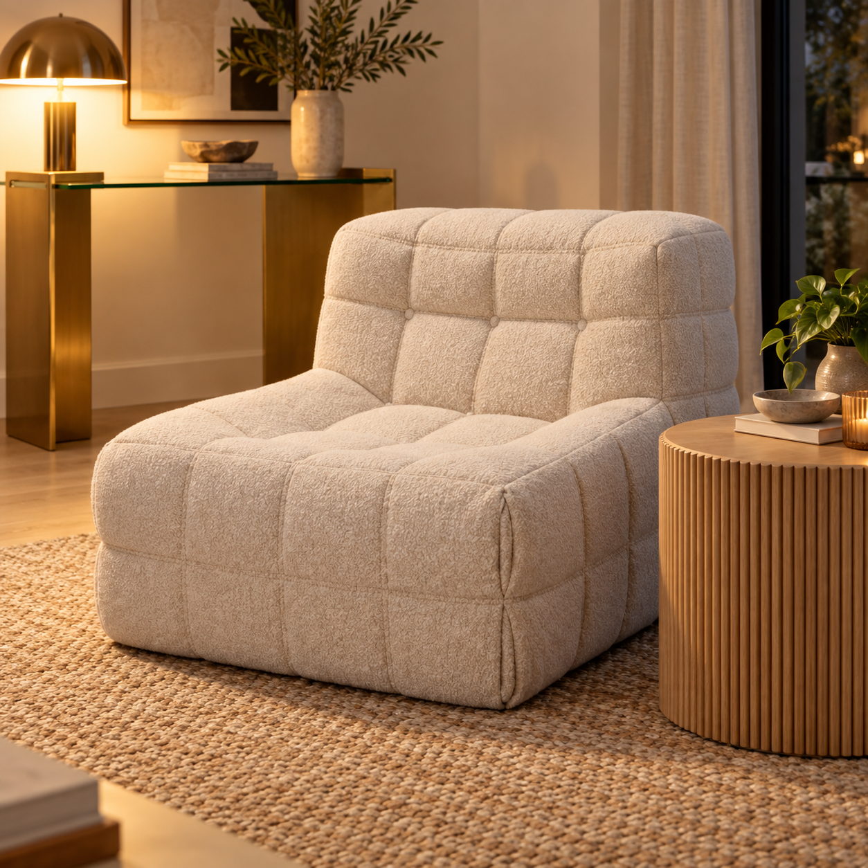 Sillón modular Assise Bouclette en sala