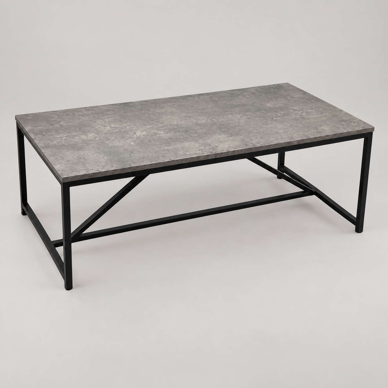 Table Forgée vista lateral sobre fondo gris