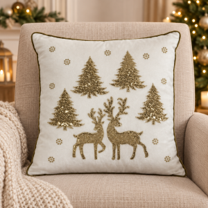 Cojín navideño Sapin Scintillant 40x40 cm, vista frontal