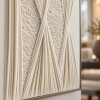 Detalle de los hilos elevados y textura 3D del Cuadro Intreccio d’Avorio