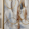 Detalle de la textura y los círculos dorados del Cuadro Aureum Motion