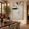 Vista angular del Cuadro Silence Brut en comedor contemporáneo