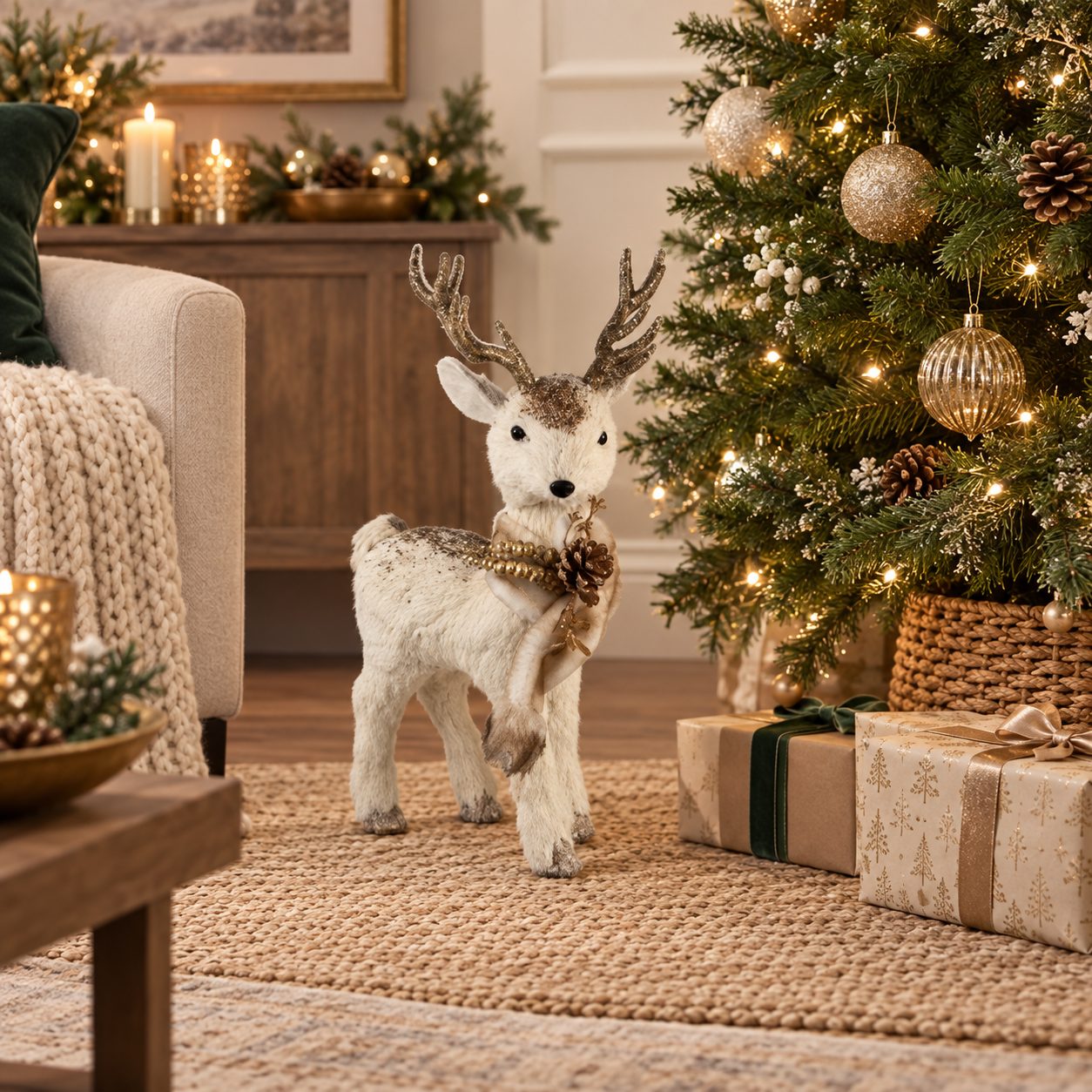 Cerf des Pins en ambiente navideño