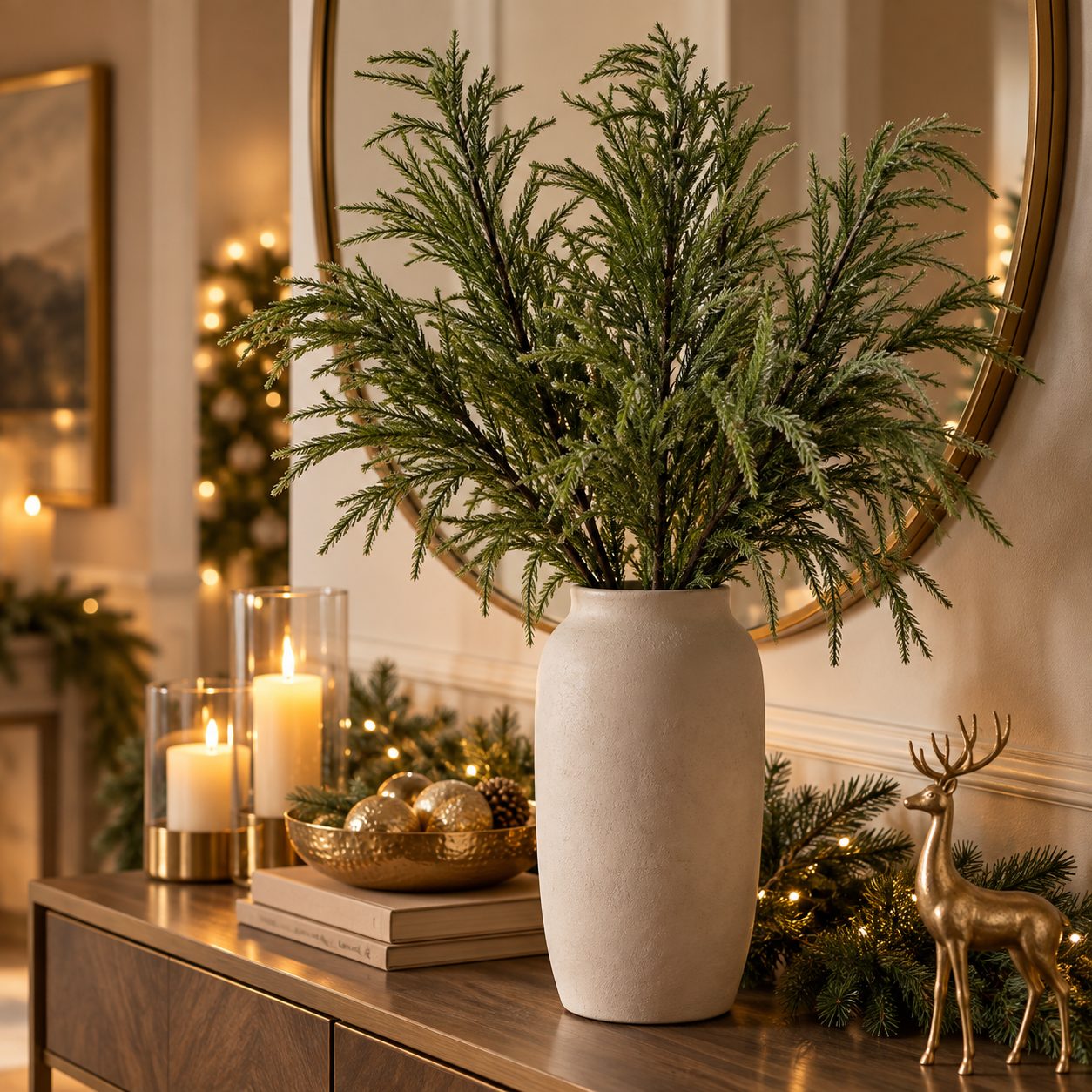 Rama Branche Nordique ambientada en florero navideño