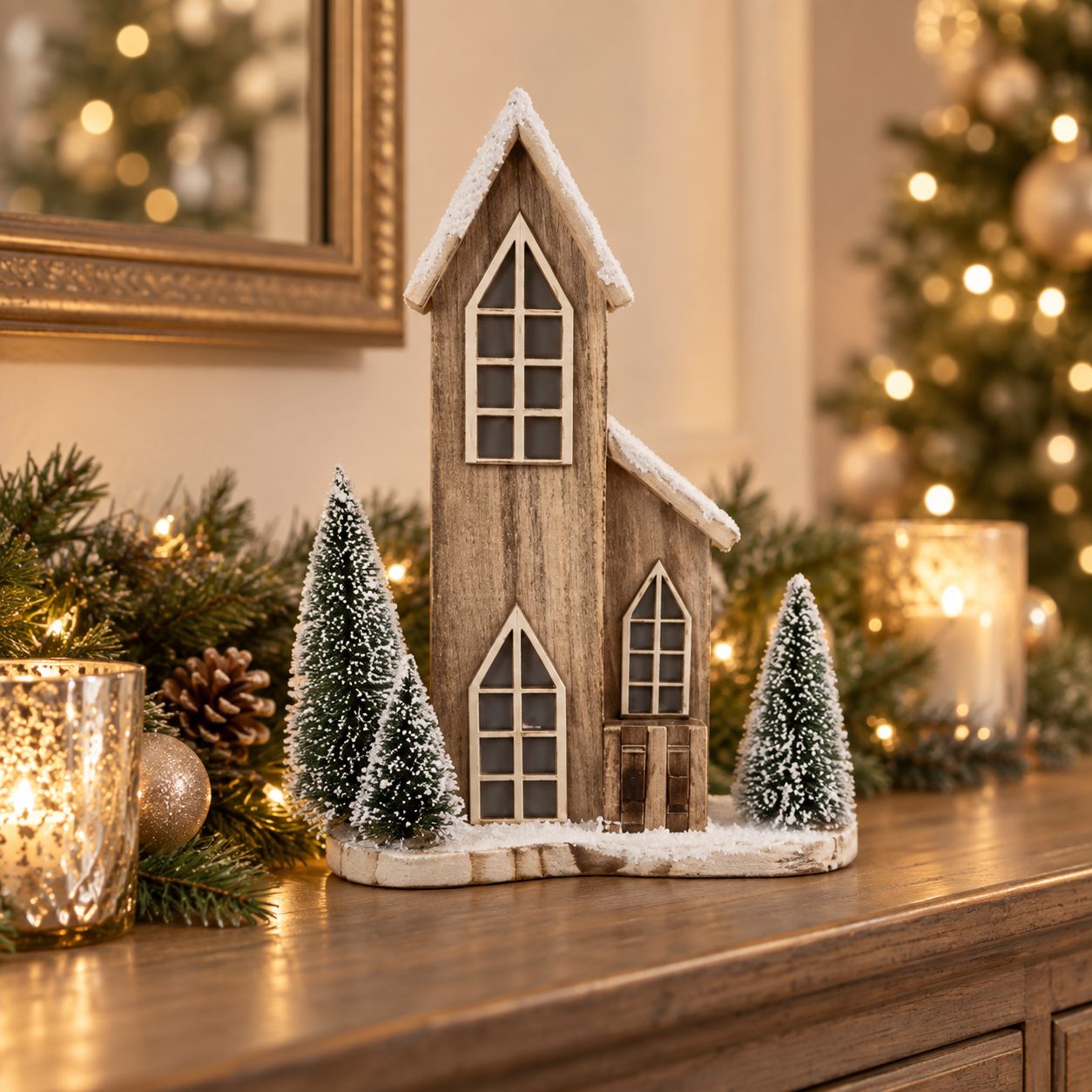 Casa Chapelle Neve ambientada en consola navideña