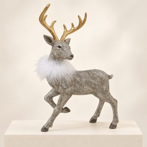 Venado gris texturizado Cervo Grigio, vista frontal