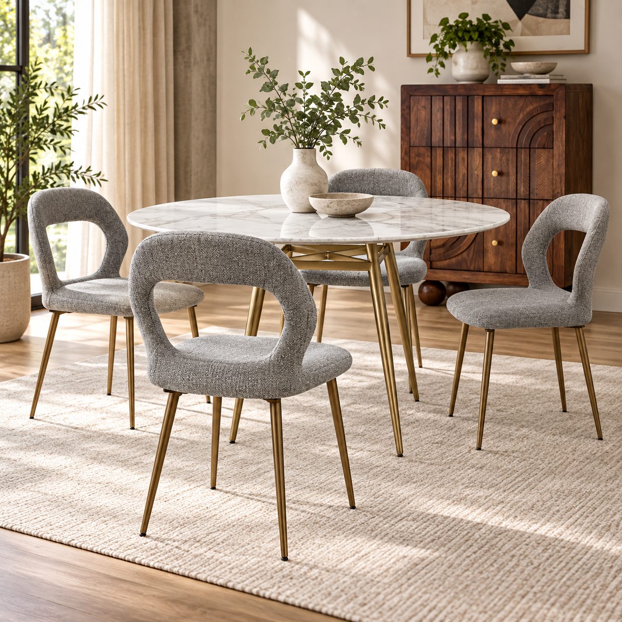 Silla — Chaise Anneau ambientado con muebles de la colección