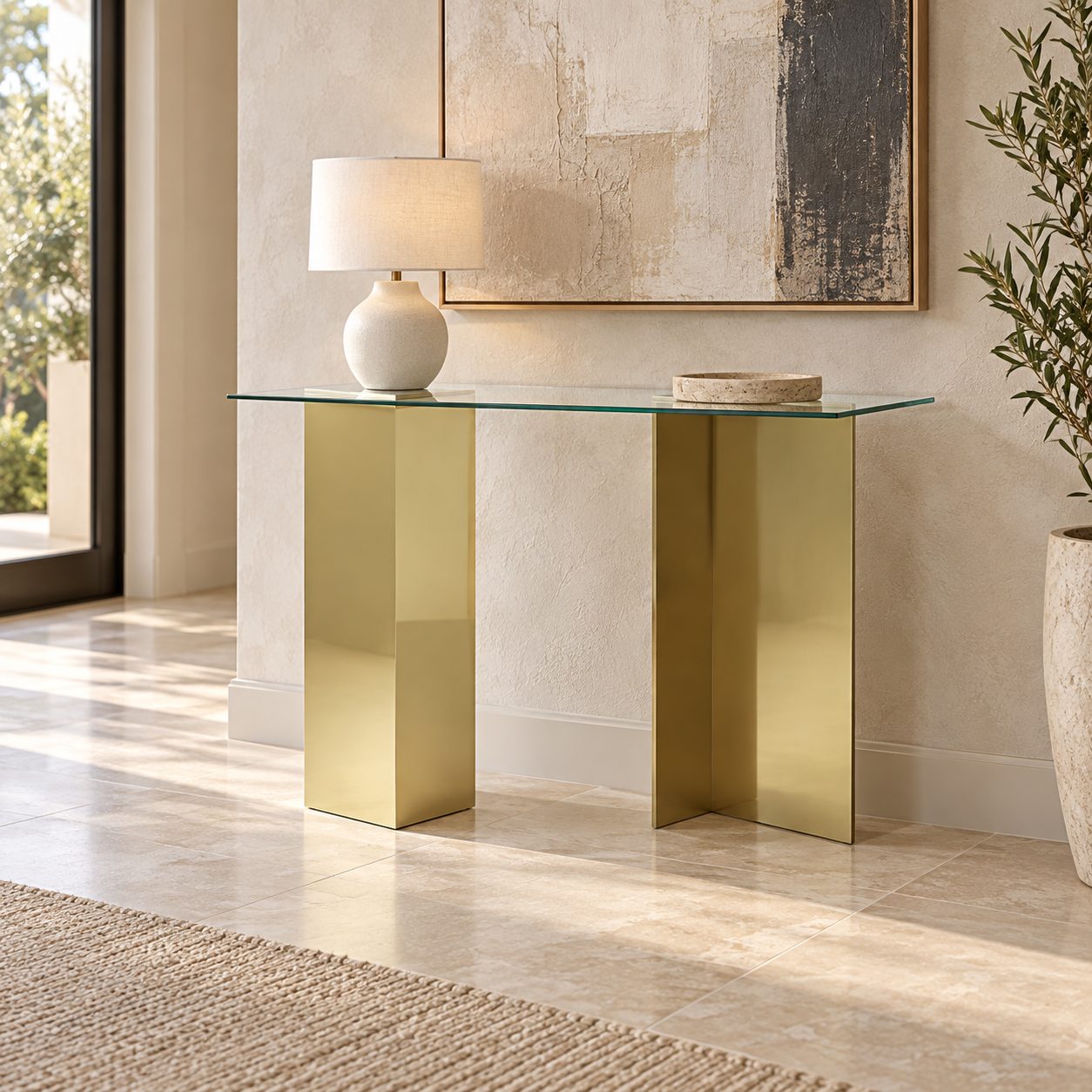 Consola — Console Verrière ambientada en recibidor