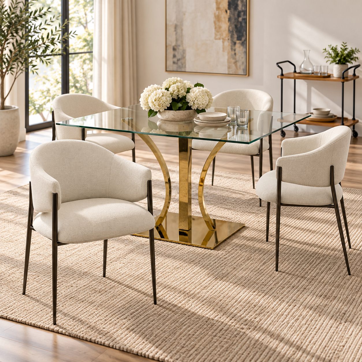 Silla comedor — Siège Lin ambientado con muebles de la colección
