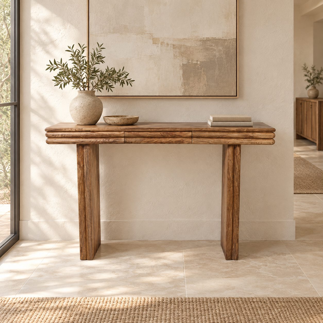 Consola — Console Courbée ambientada en recibidor