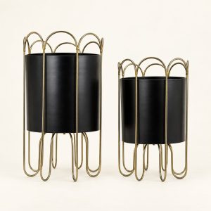 Juego de 2 potes Duo Cage sobre fondo beige