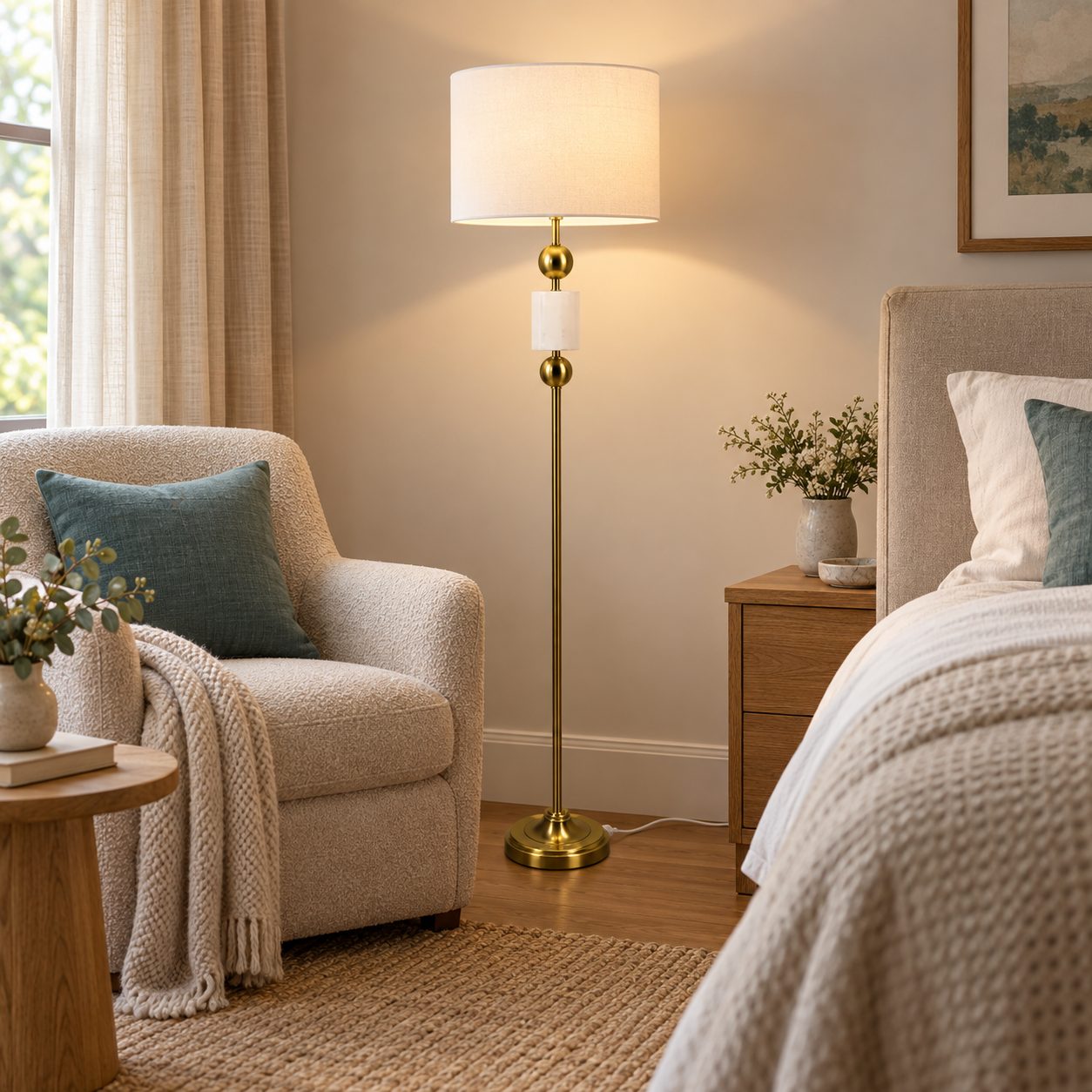 Lámpara de pedestal — Lampadaire Fuseau en ambientación hiperrealista