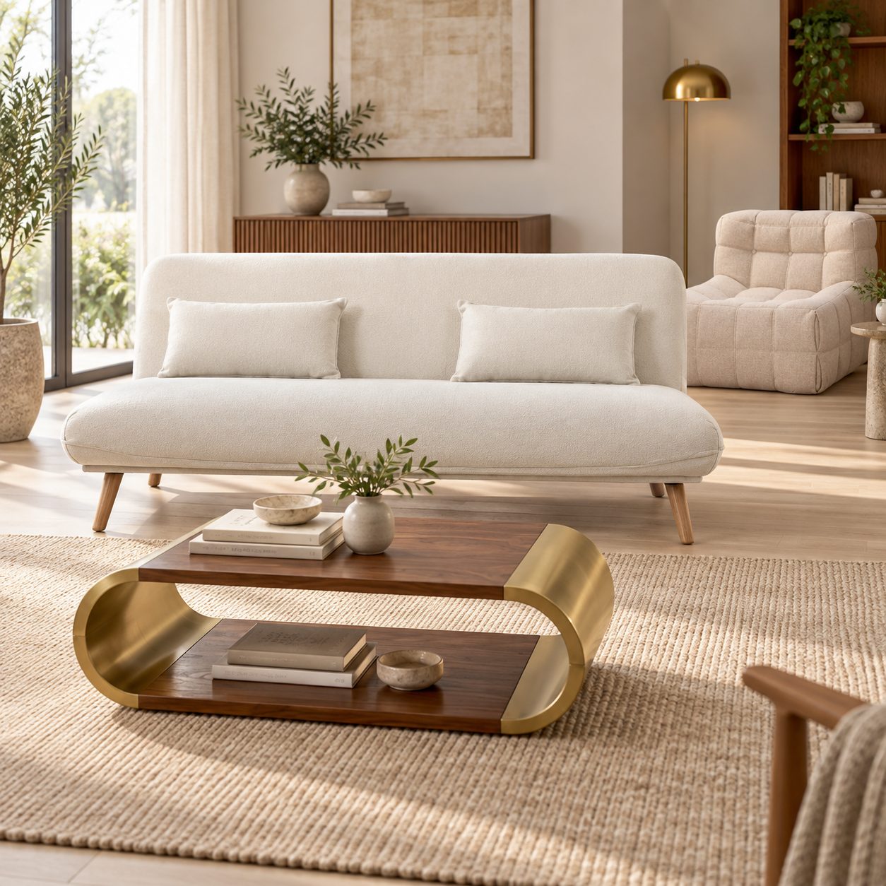 Sofá cama — Divano Soffice ambientado con muebles de la colección