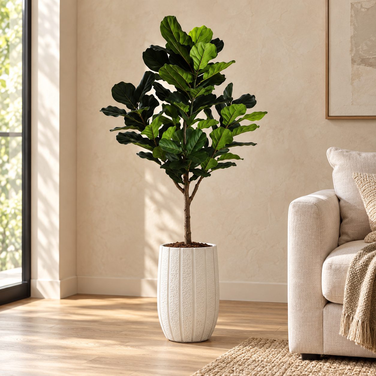 Ficus lirata — Ficus Majestueux en sala contemporánea