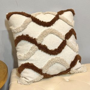 Cojín beige diseño orgánico 45 x 45 cm