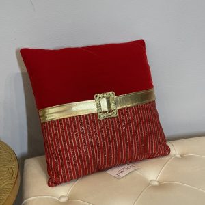 Cojín decorativo rojo elegante 35 x 35 cm