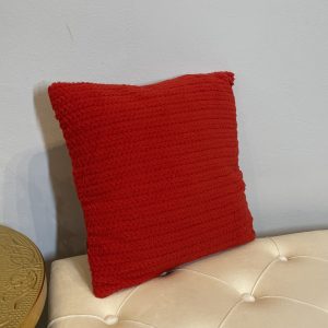 Cojín decorativo rojo plush 35 x 35 cm